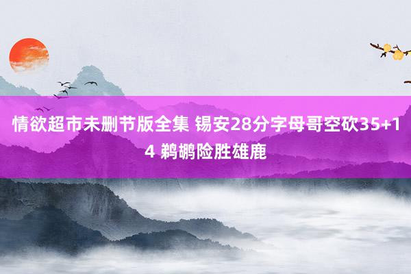 情欲超市未删节版全集 锡安28分字母哥空砍35+14 鹈鹕险胜雄鹿