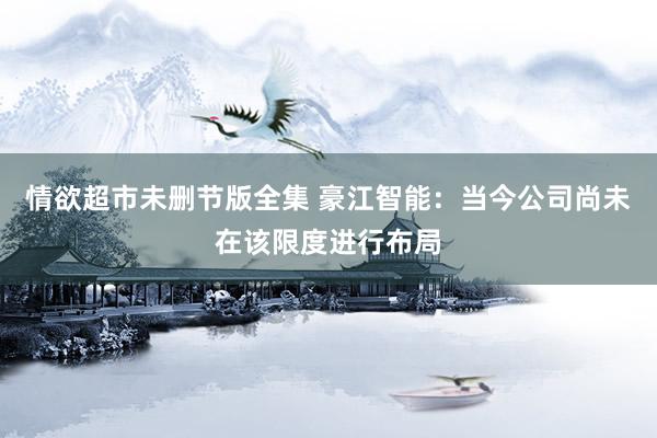情欲超市未删节版全集 豪江智能：当今公司尚未在该限度进行布局
