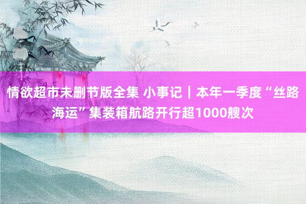 情欲超市未删节版全集 小事记｜本年一季度“丝路海运”集装箱航路开行超1000艘次