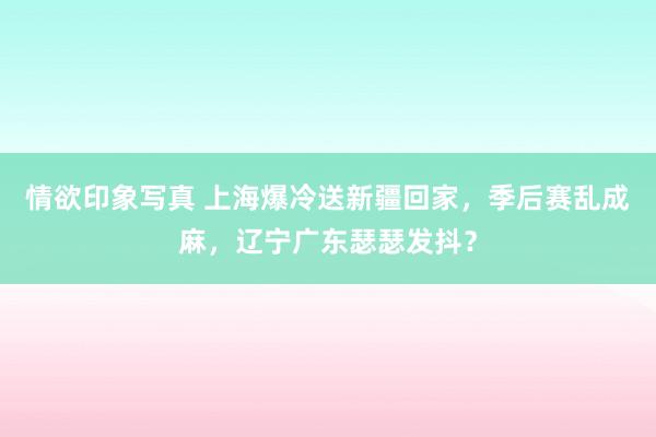 情欲印象写真 上海爆冷送新疆回家，季后赛乱成麻，辽宁广东瑟瑟发抖？