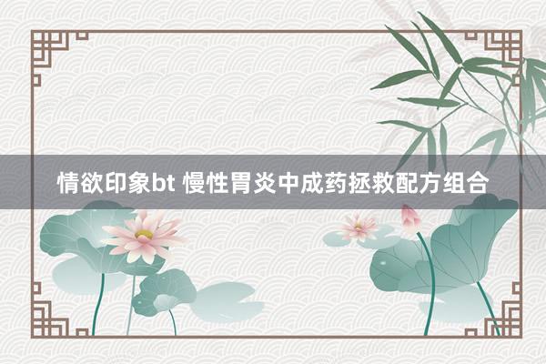 情欲印象bt 慢性胃炎中成药拯救配方组合