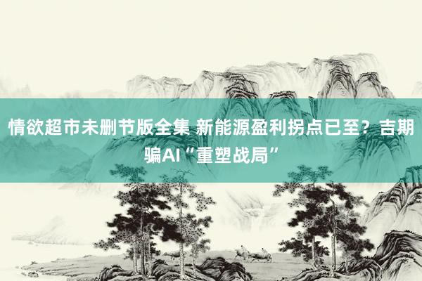 情欲超市未删节版全集 新能源盈利拐点已至？吉期骗AI“重塑战局”